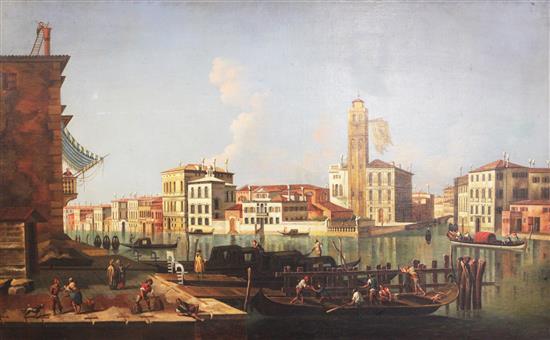 19th century Venetian School Views of the Dogana, with Santa Maria della Salute & The Grand Canal, 24 x 38in.